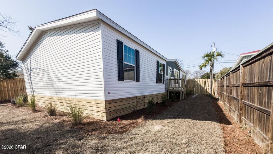 **MORE PHOTOS COMING SOON **

Welcome to your slice of the Emerald Coast! This brand-new 2026 Champion Home at 126 N Vestavia Street offers the rare combination of modern construction, coastal convenience, and income-producing potential, all on a generous 7,710 sq ft lot in the heart of Panama City Beach's sought-after West End.

Step inside and you'll immediately notice what sets this home apart: full drywall interior throughout -- a premium upgrade that gives this manufactured home the look, feel, and quality of traditional stick-built construction. Brand-new stainless appliances, fresh finishes, and a partially furnished interior mean you can move in, rent it out, or start generating revenue from day one. Best of all, the home comes backed by a 1-year manufacturer's warranty for complete peace of mind.

Investors & Vacation Rental Buyers -- Take Note: Short-term rentals are permitted here, making this an exceptional opportunity in one of Florida's most visited beach destinations. Whether you're listing on Airbnb, VRBO, or managing your own bookings, demand in this corridor stays strong year-round.

Location, Location, Location: Positioned perfectly on the West End of Panama City Beach, this home puts you minutes from some of the Florida Panhandle's most iconic destinations. The legendary scenic 30A corridor -- known for its charming beach towns, boutique dining, and sugar-white dunes, is just a short drive away. Head east and you'll find Pier Park, Panama City Beach's premier shopping and entertainment destination, featuring over 124 stores, top-rated restaurants, and attractions for all ages, including the 200-foot SkyWheel with stunning Gulf views, Dave & Buster's, a Grand 16 Movie Theater, and live entertainment year-round.

Family Fun Around Every Corner: Nature lovers and outdoor families will fall in love with nearby Camp Helen State Park, bordered by the Gulf on one side and Lake Powell -- Florida's largest coastal dune lake -- on the other, offering swimming, wildlife spotting, kayaking, and paddleboarding. Lake Powell itself spans nearly 800 acres and is a natural treasure of the Emerald Coast, ideal for fishing redfish and speckled trout, paddling, and soaking up the scenery. Families will also love nearby Shipwreck Island Waterpark, Gulf World Marine Park, WonderWorks, and of course, Panama City Beach's legendary 27 miles of sugar-white sand.

Brand New Infrastructure: This home features a brand-new septic system -- no deferred maintenance, no surprises. Everything here is fresh, clean, and ready for its first owner or first guest.

Whether you're searching for a primary residence, a vacation getaway, or a turnkey short-term rental investment, 126 N Vestavia delivers the full package at the right price. Properties like this don't last long on the West End, schedule your private showing today!