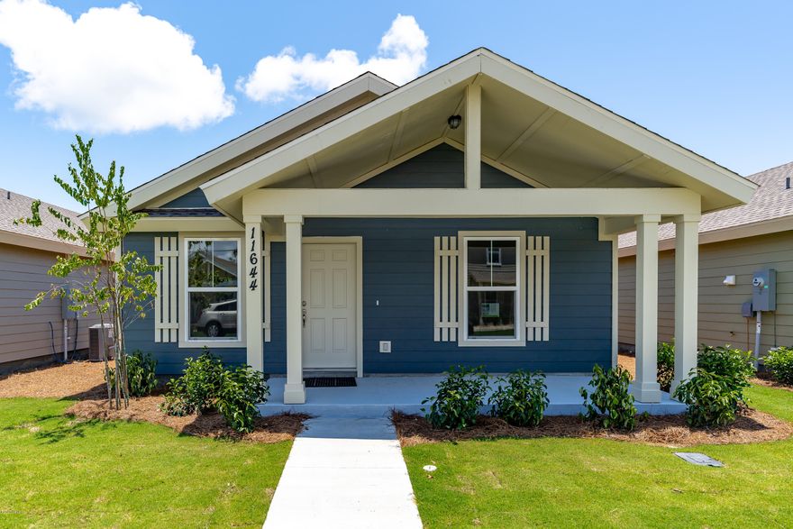 Sunrise at East Bay is the area's newest waterfront community! This open 'Whisper' plan by Samuel Taylor Homes features two bedrooms and a 2-car garage. The spacious master retreat has an enormous walk-in closet, granite vanity and large shower. Standard features include granite countertops, vinyl plank flooring (all main areas) stainless appliances, foam attic insulation, impact windows, covered front porches and front lawns maintained by the HOA! Super energy efficient & low insurance rates! Enjoy the waterfront lifestyle and sense of community in Sunrise at East Bay! Easy boating with the East Bay Marina boat launch just a stone's throw away!