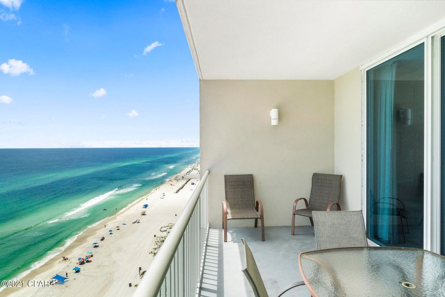 This is your chance to own luxury gulf front property at the Palazzo Condominiums.  This one bedroom, two full bath condo with an additional bunk room, boasts a private balcony with sweeping views of the Gulf of Mexico. Open living/dining room, with tile floors throughout common areas and black granite kitchen countertops and a  breakfast bar.  The master bedroom has carpet along with it's own private bathroom.  Condo amenities include an elevated sun deck where you'll find lounge chairs, a hot tub, and a partially shaded outdoor pool, all overlooking the beach, along with a fitness facility overlooking the gulf.    Paradise at it's finest!