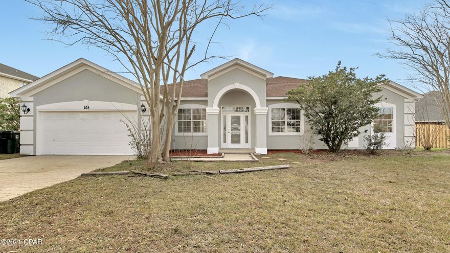 'Currently under contract; Seller accepting back-up offers' Check out this 3bd/2.5th bath PLUS office home located in the desirable subdivision of Woodrun, located in the city of Lynn Haven. Home has high ceilings with crown moulding and recessed lighting that offer a bright open space throughout the main living areas, including a secondary living space with featured fireplace. Just off the main living room is a dedicated office/flex space. Formal dining area provides a dedicated room for family dinners. Kitchen has all new shaker-style cabinets, granite countertops and all new appliances. Making your way past the office, is a full hall bathroom, along with half bath for guests. Two additional bedrooms, along with two linen closets, offer plenty of room and storage. Master bedroom has dual walk-in closets plus additional linen closet with private access to back patio. Spacious backyard is completely fenced in with an in-ground pool with brand new vinyl liner. Transferrable warrany for pool liner. Additional features include a new water heater and new pool pump. Seller will only pay upto $5k towards Buyers closing cost if using PREFERRED LENDER. All sizes/measurements are approximate; please verify if important.