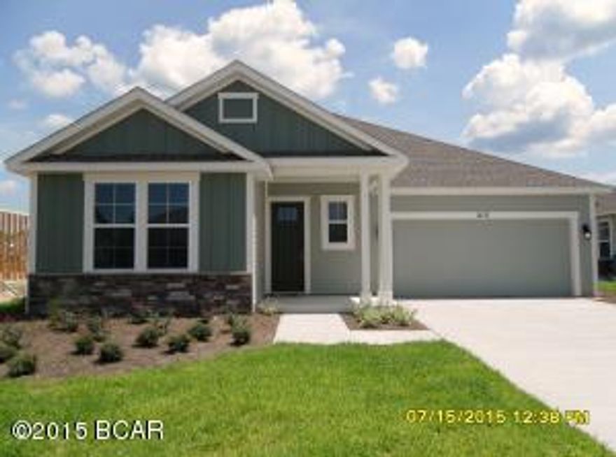 Beautiful new construction home in Whisper Dunes Phase 2B. This home features an Amberjack I floor plan with a Coastal elevation. A Samuel Taylor built home includes standard features such as designer carpet in main areas and bedrooms, 8 ft. 2 panel craftsman interior door package, brushed nickel fixtures and faucets throughout, insulated (R19) interior common walls and insulated (R38) ceilings, and durable Sherwin Williams premium interior wall paint. Kitchen features stainless steel appliance package (range, dishwasher, & microwave) and oversized 36'' wood cabinetry with crown molding, and granite counter tops. Full bathrooms include raised vanity heights, large tile flooring in bathrooms and laundry rooms, 2 x 6 Exterior Wall Construction, and hurricane tie down rod anchor