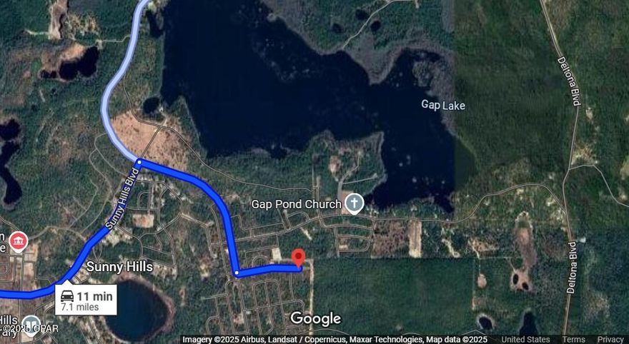 Nice building lot very near the 805 acre Gap Lake, with a boat launch and plenty fishing spots!! Build your single-family home in the quickly growing subdivision of Sunny Hills!! ...what are you waiting for...Sunny Hills boasts the magnificent Sunny Hills Golf and Country Club!! No time frame to build in...homes only subdivision, no mobile homes...no HOA!! Come build your dream home now!! Don't miss out, call today!!!