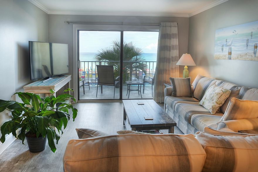 No need to look any further!  Where else will you find a beautiful, two-bedroom, two-bath gulf-front unit with the master bedroom on the Gulf for under $300,000?  This immaculate, unit has been recently renovated with every surface touched!  Take a look at the photos and you will see for yourself!  Beautifully decorated, you'll love the beautiful laminate floor that runs throughout the unit, the tasteful furnishings, the stainless appliances - all of this located just one flight of stairs from the ground level allowing you to by-pass the elevators!  Located just above one of the swimming pools, you'll be able to monitor the children and grand children while enjoying the beautiful views of the Gulf of Mexico!  Make an appointment to see this gem today! Buyers should confirm all measurements Please note this is a pet-free complex for all owners and guests!