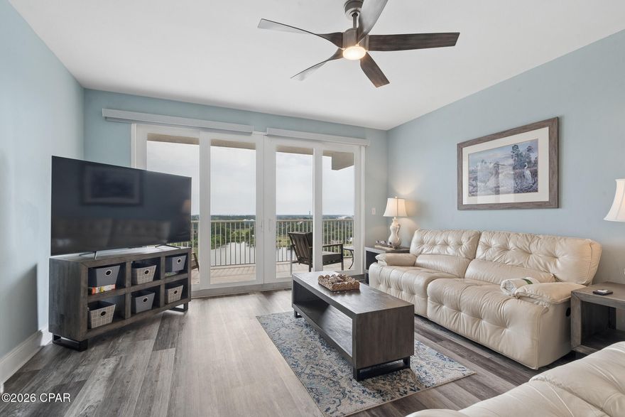 Enjoy stunning views from this 12th-floor condo in Laketown Wharf, overlooking the community's beautiful lake and nightly fountain show. This well-positioned unit offers a spacious layout and private balcony, perfect for relaxing and taking in the scenery. Located just across the street from the Gulf, you'll have easy beach access while enjoying resort-style amenities including multiple pools, fitness center, restaurants, and more. Whether you're looking for a primary residence, vacation getaway, or investment property, this condo offers the best of Panama City Beach living.