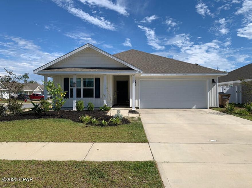 Welcome to the Bridge Harbor Community. This lovely home is  4 bedrooms, 2 baths  split floor plan, with 2 car garage and features Solar Panels.  The home is located on a corner lot with a pond view.  The kitchen features island breakfast bar, and pantry. Spacious Master bedroom with walk in closet.  Master bath with dual vanities and a walk in shower. Smart home control pad,  Community pool with grilling station. This community is located just minutes to shopping, dining, and Tyndall AFB. Rental application required.  Credit & background check, employment & income verification required.  Schedule a tour today!