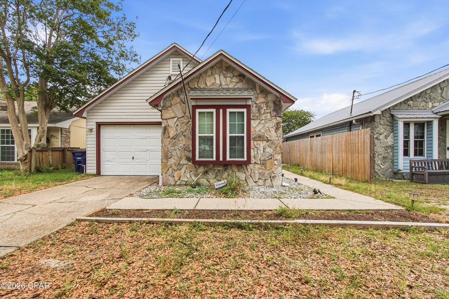 Conveniently located within walking distance to Frank Nelson Park and Lighthouse Church, this charming rental offers comfort, style, and functionality! Featuring 2 bedrooms and 2 full bathrooms, this home boasts durable LVP flooring throughout. The spacious living room showcases cathedral ceiling and a cozy fireplace, creating the perfect space to relax or entertain. Enjoy the convenience of a one-car garage and a fully fenced backyard ideal for pets, outdoor gatherings, or added privacy. Don't miss this opportunity to enjoy a well-maintained home in a great location close to everyday conveniences!