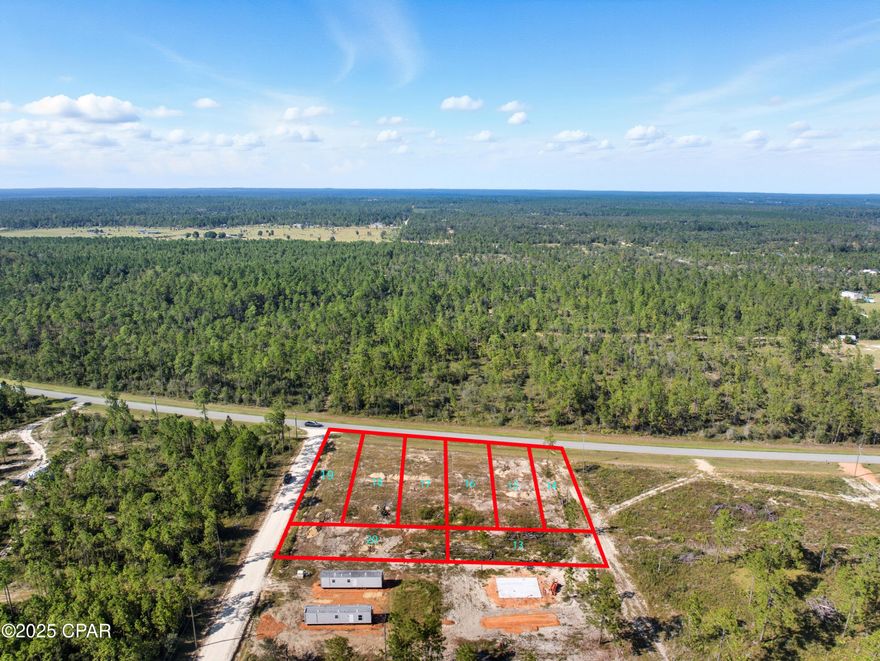 Great opportunity! If you are looking for the perfect canvas for your next project, this already plotted parcel of land offers lots 13 through 20, ready for development in a high-potential area of Florida. Whether you're envisioning a mobile home park, tiny home community, RV resort, or custom-built sites, this property is your gateway to endless possibilities. With zoning freedom, use it for residential or commercial purposes, ideal for investors, developers, or entrepreneurs seeking flexibility. Surrounded by some of Florida's most beloved destinations: Mexico Beach & Panama City Beach our pristine white sands and emerald waters, close to Florida Caverns State Park, explore stunning underground limestone caves, the white Oak Landing at Porter Lake - minutes away for boating

fishing, and camping. Compass Lake is a serene lake perfect for water sports and relaxation, you can also enjoy our Florida motorplex racetrack action and DTF County Line Motocross - premier motocross training and events and more.
A perfect highlight investing in this property is that they are
pre-plotted lots that gives faster development timeline, high tourism traffic nearby for excellent rental or resale potential and our nature, recreation, and entertainment all within reach. Make your appointment to take a lot at your future investment.