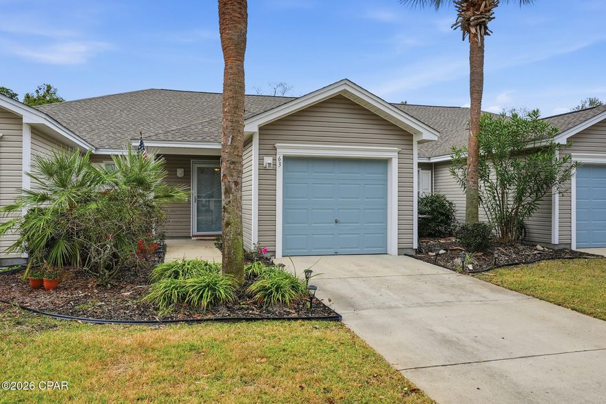 Wonderful opportunity to own this lovely home in Palmetto Trace, one of the most sought-after communities in Panama City Beach. This well-maintained 2-bedroom, 2-bath home features luxury vinyl flooring, new carpet in both the primary and second bedrooms, and hurricane shutters for added peace of mind. A new roof was installed in 2022, and the home has been immaculately cared for and conveys mostly furnished - truly move-in ready. Step outside to the screened-in patio overlooking the lake, the perfect spot to enjoy your morning coffee or unwind in the evening. The unbeatable location places you in the heart of Pier Park, with shopping, dining, and entertainment just minutes away. Low HOA fees include lawn care (twice weekly), irrigation, trash pickup, two community pools, and building pressure washing—making for easy, low-maintenance living. Don't miss this exceptional opportunity. Schedule your showing today!
All dimensions are approximate and should be verified if deemed important.