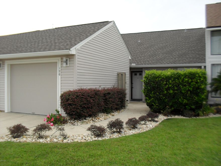 WELCOME HOME!  This is a completely renovated move in ready dream home.  As soon as you enter the home you have a view straight to the back yard.  Foyer has beautiful tile floors.  To your left is a completely remodeled and custom painted kitchen with custom cabinetry, quartz countertops and stainless steel appliances.  Step inside the kitchen and to your left is a cozy eat in breakfast nook with a view of the outside courtyard letting in natural light.  Inside the kitchen is a nice size pantry with custom shelving for all your pantry items.  To the left of the pantry is your washer/dryer (ready for your first load).  The second bedroom has a lovely view of the courtyard.  The guest bath has a single vanity with quartz countertops A huge living room boasts high ceilings with double skylights letting in natural light which extends to a bright and airy sunroom.  Brand new carpeting just installed in both bedrooms and living/family room!  The rest of the home has beautiful tile floors.  Home has just been completely repainted also.  A new roof was installed after Hurricane Michael.  The HVAC was replaced inside and outside approximately 4 years ago.  Seller has a maintenance agreement currently for both HVAC and Hot water Heater. Master bath has been updated to include custom paint and custom cabinetry with 2 separate vanities.  Both have quartz countertops.  The mirror over 2nd vanity is a medicine cabinet. The tall cabinet next to vanity is for drop in laundry. 

Other items worth mentioning inside, are all solid core doors with stainless handled door levers, as well as storm doors.  Outside items worth mentioning are:  insulated garage door with new rollers, a new garage ceiling and new ventilated shelving.  The refrigerator in garage conveys with the sale. Home has Oversized gutters and down spouts with storm water runoff going underground.  The front lawn was regraded and sloped toward street.  Underground sprinkler system with zone 1 in front and zone 2 in back.  Seller also has a contract with a pest control company to fertilize and spray for pests and holds a transferrable termite bond.  Better hurry on this one before it is SOLD!