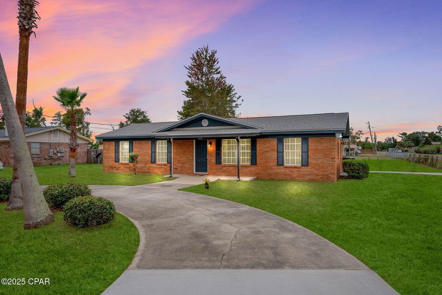 Welcome to 1304 Delaware Avenue, a charming single-story home nestled in the heart of Lynn Haven. This well-maintained and recently refreshed brick residence offers comfortable living space on an incredibly spacious double corner lot. The over 1/3 acre home site even has additional water and sewer available for a future accessory dwelling unit. Inside, you'll find a bright and inviting layout with a seamless flow between the living room, dining area, and kitchen. The home's classic design provides a warm sense of character while the fresh paint leaves plenty of opportunity for your personal touches. Step outside and enjoy the large yard: ideal for outdoor entertaining, gardening, or creating the perfect backyard retreat. The oversized lot offers a wonderful setting for relaxing evenings, weekend gatherings, or a future pool oasis. Located in a quiet and desirable Lynn Haven neighborhood, this home places you just minutes from local schools, shops, restaurants, and the coastal charm of nearby Panama City and St. Andrews Bay. The solid construction and welcoming layout make this home ideal for families, first-time buyers, or anyone seeking an affordable coastal lifestyle in Bay County. Whether you're looking for a move-in ready home or an investment property with great potential, 1304 Delaware Avenue offers a rare combination of comfort, convenience, and value. Schedule your private showing today and discover the sweet simplicity of coastal living in the heart of Lynn Haven.