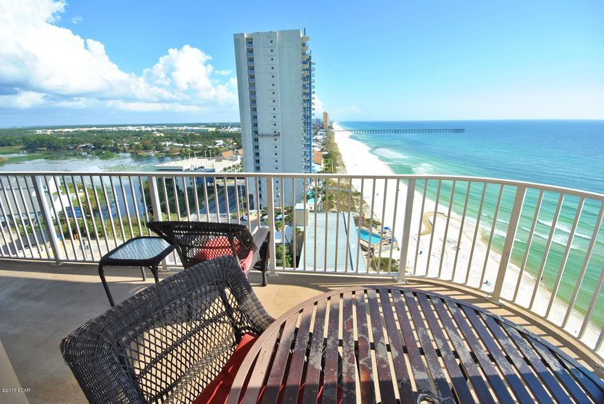 Fabulous Tidewater End Unit!!!  This 3 bedroom/3 bathroom plus bunk room is tiled throughout and features granite and stainless kitchen, tasteful decor and fabulous views from the 12th floor. This highly desirable ''J'' floor plan features Gulf views from the living room to the master, and partial wrap around balcony. Investors take note!! This unit is a rental machine with several years of rental history to share.  Tidewater Resort offers a great entrance experience with Porte Cochere, Lobby area overlooking the Gulf, Sauna, Steam Room, Fitness Area with Gulf Views, 2 outdoor resort pools and 1 heated indoor pool, outdoor grilling area, and a conference room. Tidewater also features 636 feet on the Gulf and boasts an onsite restaurant, game room and gift shop for your convenience.