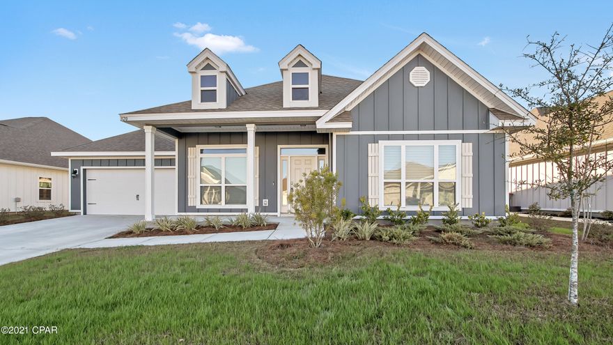 Check out this popular and rarely available ''McKenzie'' 5bd/3 FULL bathroom D.R Horton premium build located in the desirable neighborhood of Bridge Harbor. You will fall in love with this bright and open floorplan with extra high celings, LVP flooring, and tray ceilings. This home offers plenty of room to grow with split-bedroom floorplan showcasing the first set of bedrooms plus full bathroom towards the front of the home and another set of bedrooms plus hall bathroom just off the kitchen. Master bedroom is tucked away just off the living room with it's spacious ensuite and private access to the back patio. Open kitchen/living room offers for easy conversations with family and friends. Large kitchen island, lots of cabinetry plus good size walk-in pantry makes for great meal prep. Additional space offered near the front of the home with formal dining room as well as an additional area for an office or playroom. Dedicated laundry room also includes washer/dryer. Enjoy relaxing afternoons on the back patio, featuring pond views and beautiful sunsets from the large, fully fenced backyard. A very short communite to Tyndall AFB and 20 minutes into Panama City. Don't miss your chance to preview this great gem of a home today! All sizes/measurements are approximate; if important, please verify.