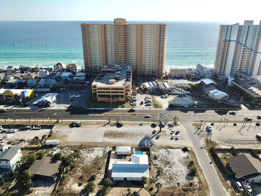 *Taking Backup contracts, contingent on a 10 day inspection. until July 12th. Rare One story home w/POOL. One block off the beach and public access. On a huge lot 75x110. 2206Sf . NO HOA Fees. Great condition, Huge 34x18 Living & Dining. Huge 32x14 master suite. All tile floors, all new efficient vinyl windows, new metal roof, new heat and air. Guest house has a 12x12 bedroom and a 12x12 dinette room, The gunite pool is 16x34 and partly covered by a 24x24 lanai. Circle driveway and the entire rear yard has a new fence. No grass in rear all just a giant patio.