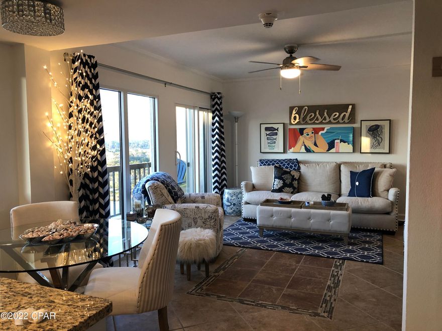 CURRENTLY UNDER CONTRACT, SELLER ACCEPTING BACKUP OFFERS. Spectacular views from this Penthouse level unit.  The owners have taken meticulous care of this unit and it shows!  It is not a rental unit.  Appliances are like new except for the refrigerator which owners will either replace with like-kind or give an allowance to buyer.  PLEASE NOTE:  All downstairs furniture, all art work and decorative items on both levels of condo, ottoman and chest at end of bed in Master Bedroom and all green glass decorative items wrapped in jute are excluded from sale.

Pinnacle Port Resort is situated on a 25+ acre site within a beautiful gated community having over ¼ mile of beach frontage! The complex has lots of amenities including two swimming pool and wi-fi.   Please note that the Association fees include electricity for heating, cooling and hot water.  The owner pays a small electricity bill for lighting and appliances only.