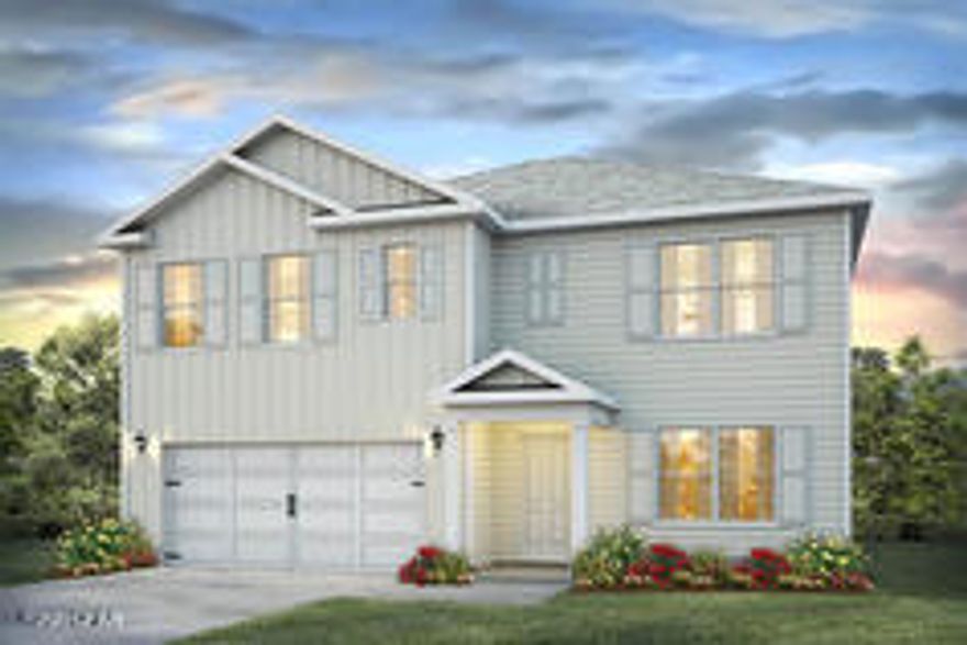 The Hayden is a 5 bedroom, 3 bath, 2 car garage floorplan featuring sheet vinyl flooring. As you enter through the foyer, you will find a large open living space joined by a gorgeous dining and kitchen area with Whirlpool stainless steel appliances. Bedroom 1 is located on the second floor of the home and features a bath with a garden tub, separate shower, dual vanity sinks and large walk in closet. Standard features of this home also include; vinyl flooring throughout, carpet on the stairs, hallways, bedrooms, granite, countertops, and traditional 8' ceilings. Living here would mean that you are approximately 5 minutes to Tyndall Air Force Base and close to numerous shopping and dining establishments. If you're looking for the perfect community, you've found it! A standard Smart Home package includes a KwikSet keyless entry, Skybell doorbell, automated front porch lighting, an Echo Dot device, and Quolsys touch panel which can be integrated to control your lighting, thermostat, front door and so much more.

Pictures, photographs, floor plans, elevations, features, colors and sizes are approximate for illustration purposes only and will vary from the homes as built. Home and community information including pricing, included features, terms, availability and amenities are subject to change and prior sale at any time without notice or obligation. For Move-In/Completion Estimates: Ready dates are estimates only. Timing of completion of construction and buyer move-in are subject to contingencies contained in home purchase agreement and governing jurisdictions issuance of a certificate of occupancy, and may change due to forces majeures and other delays or disruptions outside the reasonable control of the Builder.

A builder 10 year structural warranty is also included.