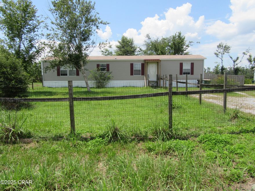 This modular home features a 2 bedroom, 2 full bath floor plan with a very open living/dining/kitchen space. There is a pantry and a washer/dryer space plus the master bedroom bath suite is on the opposite side from the other bedrooms and main bath. All property sizes and ages are approximate, please measure and/or verify if important.
School assignments are subject to change, please check with Bay County for most accurate information. Deposit is the same as the rent. Pets allowed with owner approval and NON REFUNDABLE pet fee applies per pet. Breed restrictions apply.