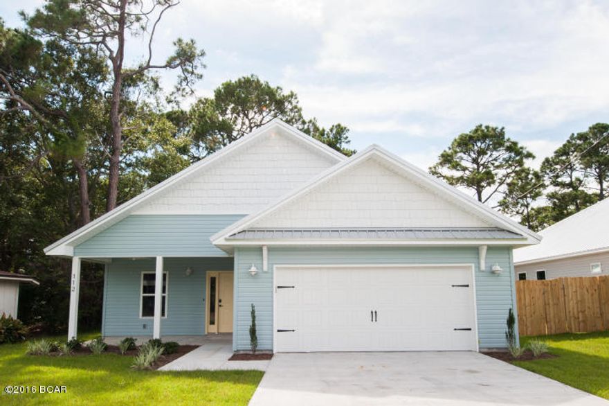 WOW factor Alert! This gorgeous Coastal Craftsman will be completed around June 30, 2016. And what fantastic West End location! Walk to the beach, 3 miles to Pier Park, and a short drive to 30A! Quality and Craftsmanship are demonstrated through out. Every designer touch has been incorporated into this home! The soft and inviting color palette was professionally designed by Susan Silverthorn Designs. Upgraded coastal cabinetry, accent painted interior doors and beautiful fixtures through out. The thoughtfully designed Open floor plan and high ceilings, soft and light paint colors and lots of natural light makes the home feel open and airy. Contemporary wood-look plank style tile floors in the traffic areas, gorgeous granite counter-tops..... with coordinating back splash and stainless steel appliances highlight the kitchen. The master features a large walk in closet, double vanities, and a big tiled shower. Galvalume metal roof, a double garage with overhead storage, a 10x15 covered back patio, fully landscaped and sodded yard with full coverage irrigation system, an oversized 60x120 lot, and city water and sewer complete the package. Great Home! Great Price! Awesome location! Note: "finished" photos are of other houses that we have built, they are for example only, they are not of this house.
