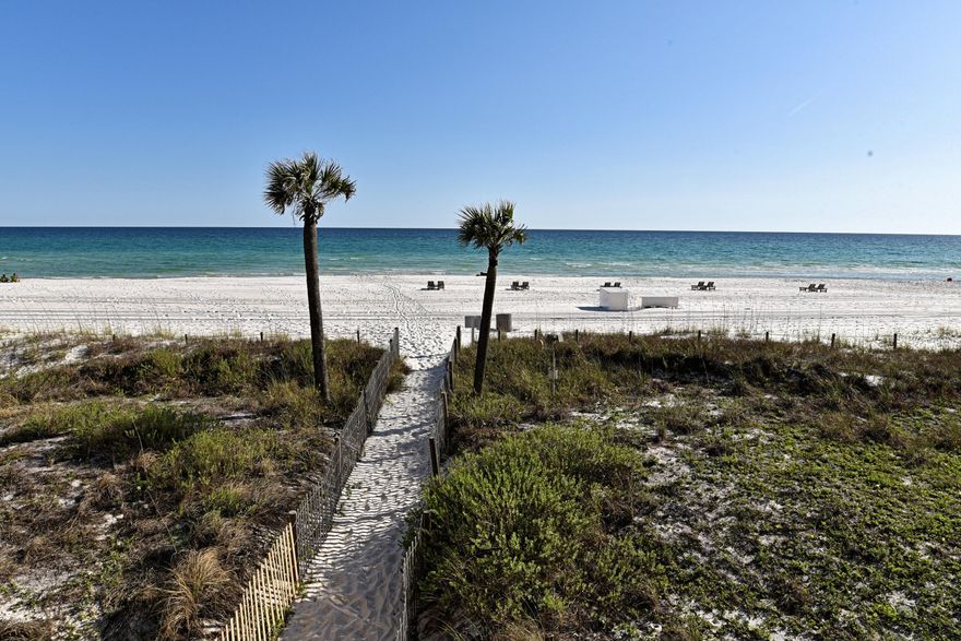 Feels like your very own beach house! Earn income when you're not there! This spacious 2nd floor condo is right on the gorgeous sand! Big items done. NEW 2019: Refrigerator, HD TVs, Bedroom and Dining Furniture. NEW 2016: AC, Water Heater, Stove, Dishwasher. The beachfront balcony offers ocean breezes, endless water views and breathtaking sunsets. Enjoy the benefits of a full service Resort! Heated Tropical Pools, Beachside Hot Tubs, Restaurant & Bar, Market, Pizza Shop. Owners play UNLIMITED Golf, Basketball, Tennis, Shuffleboard. Gym and indulgent Salon Services. The Kids Club keeps them happy with Splash Pad, Special Events, Activities Calendar. Secure, manned gated entrances. On-property tram service. Walkable to restaurants, shops, entertainment. On trolley line to Pier Park.