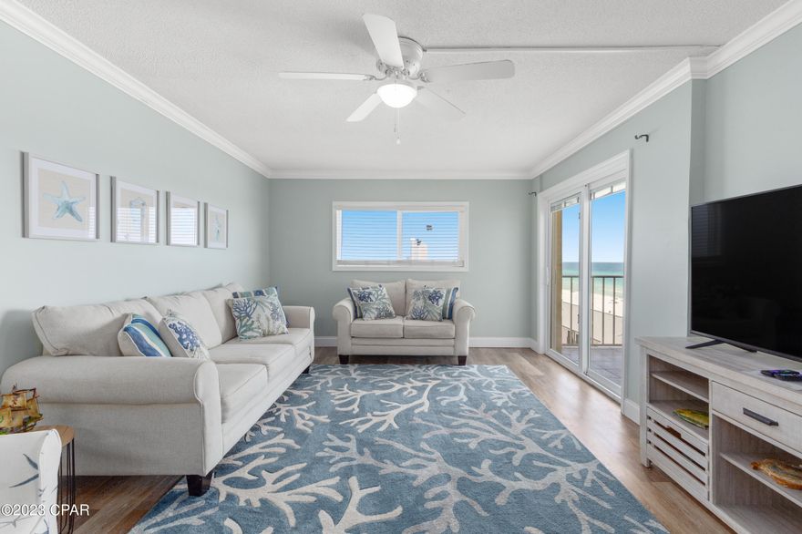 Under contract-taking back up offers! Situated in the secured, waterfront complex of Regency Towers. Wake up to sweeping Gulf Views and direct access to the beach at unit 724. The completed remodeled, fully-furnished, three bedroom residence is the opportunity you've been waiting for! 

Entering the unit you're greeted by new LVP flooring, an updated lighting package, and freshly painted interiors. 

The upgrades continue into the main living space where you'll find a remodeled kitchen to include upgraded granite counter tops, tile backsplash, brand new cabinetry with soft close drawers, stainless steel appliance package, and breakfast bar seating. Picture your friends and family enjoying breakfast at the bar before a beach day. Or stepping outside the updated sliding doors to soak in the views from the expansive covered balcony. 

The primary suite is perfectly positioned  for sweeping views of the Gulf with convenient access to the dedicated full bathroom  highlighted by the glass door walk in shower, tile flooring, updated vanity with granite counter tops, and all new hardware/fixtures. 

The remaining two generously sized guest bedrooms lie on the north side of the unit and share access to the remodeled hall bathroom located just off the kitchen. Which features a new tub/shower combo with tiled surround, updated hardware/fixtures, and new vanity with granite counter tops. 

Regency towers is a gated complex in Panama City Beach offering a fantastic waterfront experience with amenities including multiple Gulf front pools, a full service pool-side tiki bar, outdoor dog walking area for owners, grilling spaces, exercise facility, to name a few! In addition, find the complex situated within convenient access to St. Andrews State Park, go-kart tracks, mini golfing, local eateries, and more! 

If you're looking for a turn-key primary, secondary or investment opportunity look no further than this Gulf front retreat at 724.