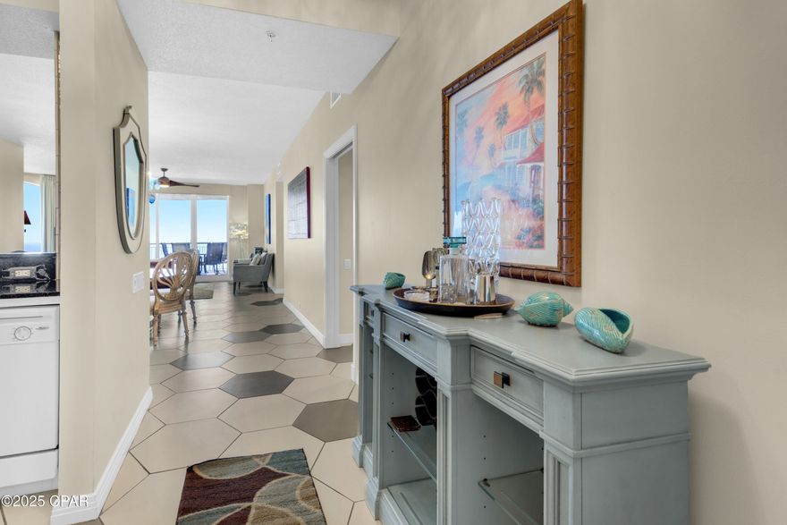 This amazing 15th floor 2Br/2Ba with it's charming whimsical decor makes this unit one of the most popular rentals on Navarre Beach. There is no comparison to the trend setting architecture, the spaciousness, the privacy, and the multiple exposures to the Gulf creating a life style like no other. This development is famous for its private entry ways, circular terraces overlooking the Gulf. Amenities include covered parking, Olympic size swimming pool, tennis courts, pickle ball, fitness room and social center with a full kitchen for parties and entertaining. This unit is being sold fully furnished.
Gross rental income for 2025 was $73K