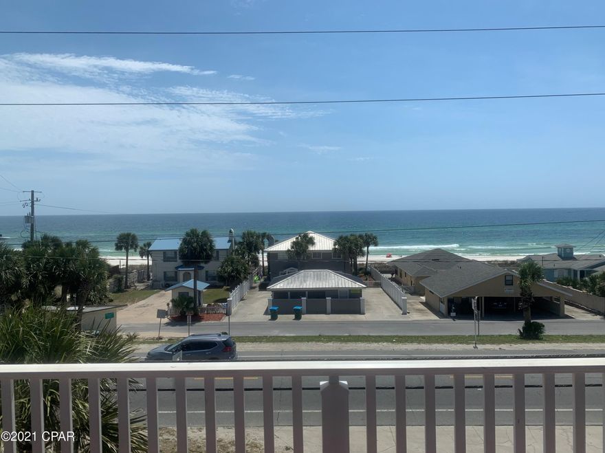 Park inside your private garage and take the elevator to your front door.  Only four units in the building.  No more waiting in line at the elevator! Direct, unobstructed gulf views from every room! Beach access directly across the street! Super-sized garage with enough room for 4 cars, jet skis, boat and plenty of room for all of your beach gear. 

 Three bedrooms with two large bathrooms.  Huge primary bedroom with attached oversized bath with separate shower and water closet. Entire unit was recently painted and the building exterior was completely renovated by removing the original stucco and replacing with hardie board siding.  All new exterior lighting, security cameras and renovated common areas, elevator and stairwells.  This unit is on a rental program and conveys with all future rental reservations.  All carpeted flooring was recently replaced with hardwood.  No carpet in the unit.  Full sized washer/dryer remains in the unit.  The kitchen features granite counter tops and has an abundance of solid wood cabinets.  HVAC thermostat has been upgraded to a smart thermostat that is adjustable remotely and monitors the exterior doors.  If the system detects an open door, the HVAC system is switched off after a short time to preserve the life of the HVAC and control electricity costs.  This unit is very well maintained and is in excellent condition.  The unit has a new refrigerator, new dishwasher and a new LG direct drive washer.