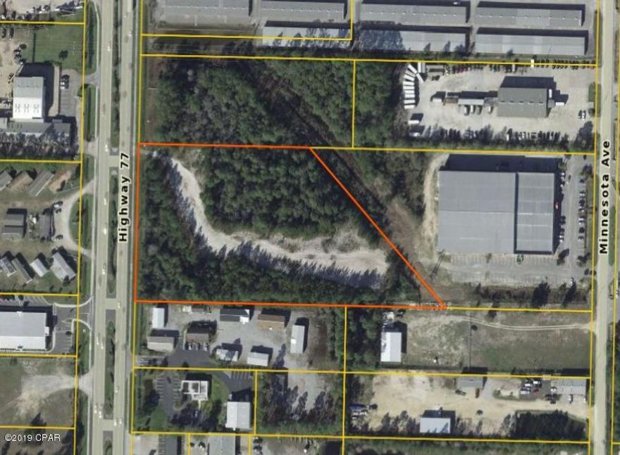 In Bay County unincorporated, Great parcel for new development of most any retail, office, business or hotel.

High and dry with exception of Conservation Easement on NW corner.

See agent remarks.