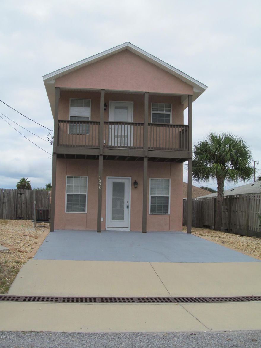 Walking distance to the beach this 3 bedroom, 2 1/2 bath two story home features 2 balconies, open living/dining area, fenced back yard and storage shed. Bedrooms and full baths located upstairs. 2 small pets under 20lbs allowed with $50 pet fee and $250 pet deposit per pet.
