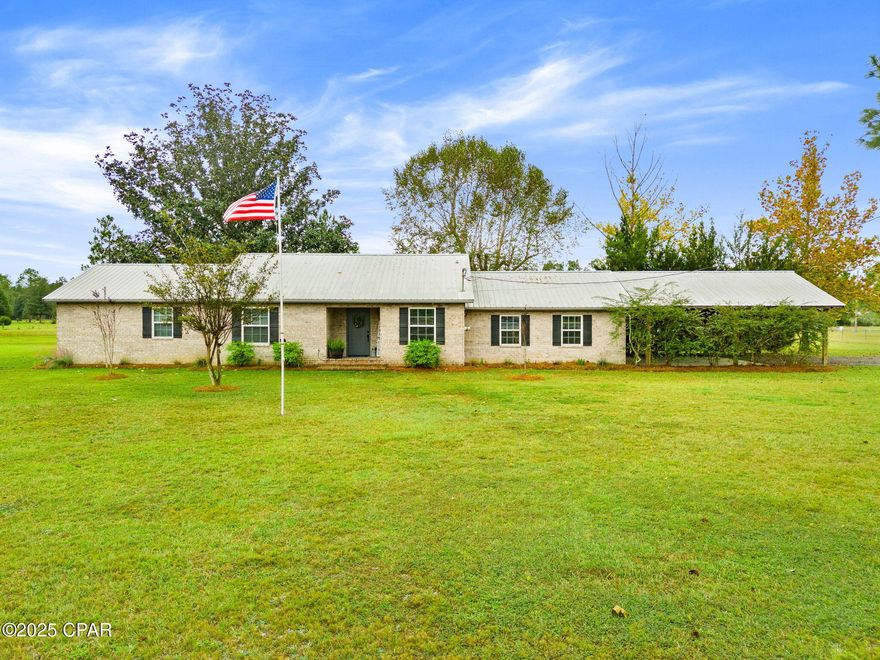 Do you love to entertain?  Need space to roam?  Then check out this beautifully maintained home with 5 acres of land and a Man Cave that will be envy of all your friends!  This home has 3 bedrooms and 2 full baths with a separate office/craft room.  Energy efficient features and updates include a metal roof, spray foam insulation in the attic, new HVAC system, new water heater, new brick siding and more!  Other features on the property include a storage building, pole barn and drive through garage/man cave.  Come check out your next home today!!