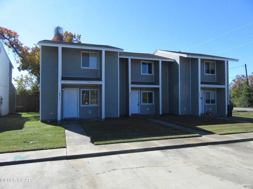 Recently renovated 2-bedroom 1.5 bath Townhouse centrally located in Highland Park, ready for move in. Convenient to shopping and dining. New appliances, washer/dryer hook ups. LVT flooring and ceiling fans throughout with central heat and air. All property sizes and ages are approximate, please measure and/or verify if important.
School assignments are subject to change, please check with Bay County for most accurate information.
Deposit is the same as the rent. Pets allowed with owner approval and NON REFUNDABLE pet fee applies per pet. Breed restrictions apply.