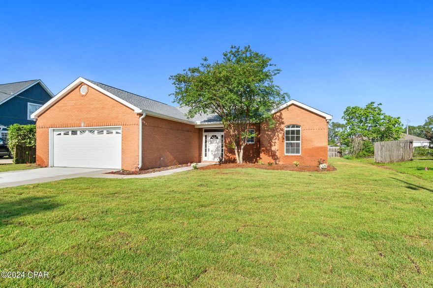 Welcome to this cute contemporary residence nestled on a serene dead end. Step inside this  open and airy split floor plan  design. The home has a generous bonus room complementing the two bedrooms on the north side, while the spacious master suite occupies the south side. Revel in the luxury of the main living areas adorned with chic luxury vinyl plank flooring, while plush, thick new carpeting adorns the bedrooms for added comfort.

Experience the epitome of modern elegance in the kitchen and bathrooms, equipped with sleek granite countertops. Enjoy the convenience of a Renai water heater providing instant hot water on demand. Step out onto the expansive screened porch, offering tranquil views of the large backyard adorned with freshly laid Zoysia sod and landscaped grounds.

All appliances and fixtures being brand new, awaiting its fortunate new owner. Don't miss the opportunity to make this charming abode your own!