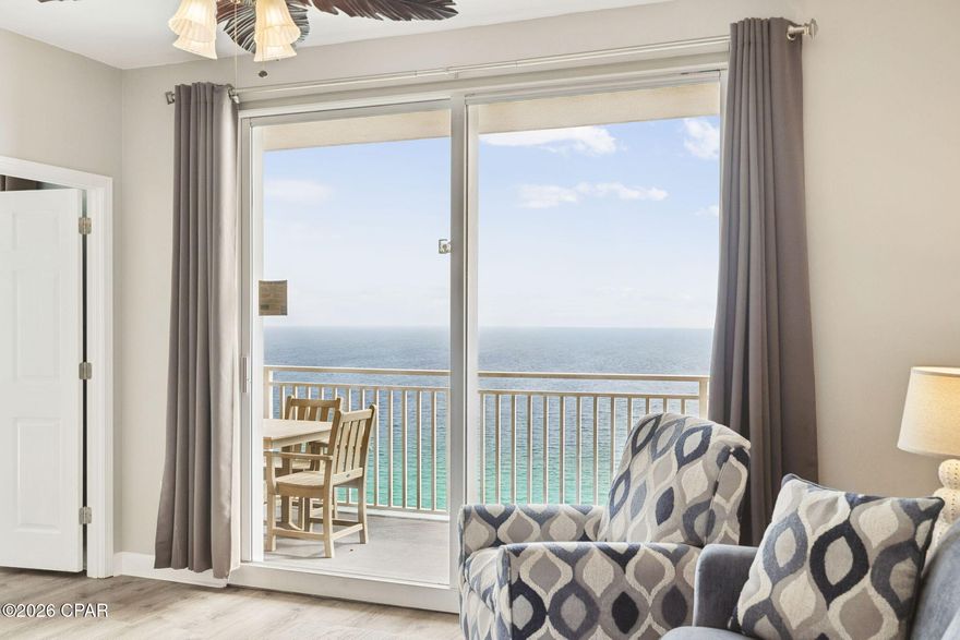 Positioned directly on the sugar-white sands of Panama City Beach, this gulf-front condo at Splash Resort combines strong vacation rental appeal with a highly sought-after west end location.

With over 1,000 square feet, 9-foot ceilings, and upgraded luxury vinyl plank flooring throughout the living areas and bedrooms, the interior feels bright, comfortable, and designed for easy coastal living. The open layout flows seamlessly to a private gulf-front balcony -- an ideal place to enjoy morning coffee or sunset views over the Gulf.

The kitchen offers a functional advantage over many comparable Splash floorplans, featuring additional counter space and cabinetry for improved storage and usability. Granite countertops and stainless appliances complete the space.

The gulf-front primary suite opens directly to the balcony and includes a spacious ensuite bath with double granite vanity and walk-in shower. A second bedroom with queen-over-queen bunks provides excellent flexibility for guests and larger groups, helping maximize both usability and vacation rental potential. Recent owner updates include a new queen sleeper sofa installed in March 2025 and new balcony furniture added in August 2025, enhancing both guest comfort and vacation rental appeal.

Splash Resort remains one of the most popular family-focused resorts in Panama City Beach, offering 400 feet of beachfront, three pools (including two heated pools), a lazy river, hot tub, beachfront bar and grill, fitness center, arcade, and an interactive water park with slides, splash zones, and spray features. On-site conveniences including a coffee shop, mini market, and beach store further enhance the owner and guest experience.

Located on the desirable west end of Panama City Beach near Pier Park and 30A, this condo offers the combination of beachfront ownership, rental appeal, and resort amenities that continues to attract buyers to the area.

Schedule your private showing today.