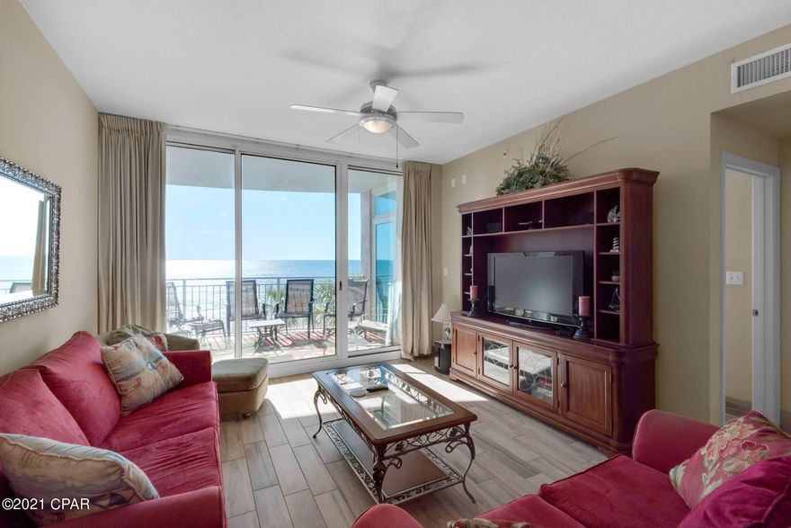Perched along the beautiful Gulf of Mexico and perfectly located just one block away from fabulous Pier Park, Aqua sets the standard for Panama City Beach. This 2nd floor unit offers a fabulous floor plan and is very popular for rentals, as it offers 2 bedrooms, 2 full baths and additional flex space that is easily used for a 3rd bedroom or office. Picturesque gulf views from almost every room, tasteful furnishings, and ample gulf front balcony makes this unit perfect for relaxing and so easy to keep the sand between your toes. Ideally situated with a view of the stunning gulf front pool. Aqua offers premier amenities in addition to beautiful architecture as well as the sought after coastal vibe in a very upscale manner. All new tile. wood plank flooring throughout entire condo.