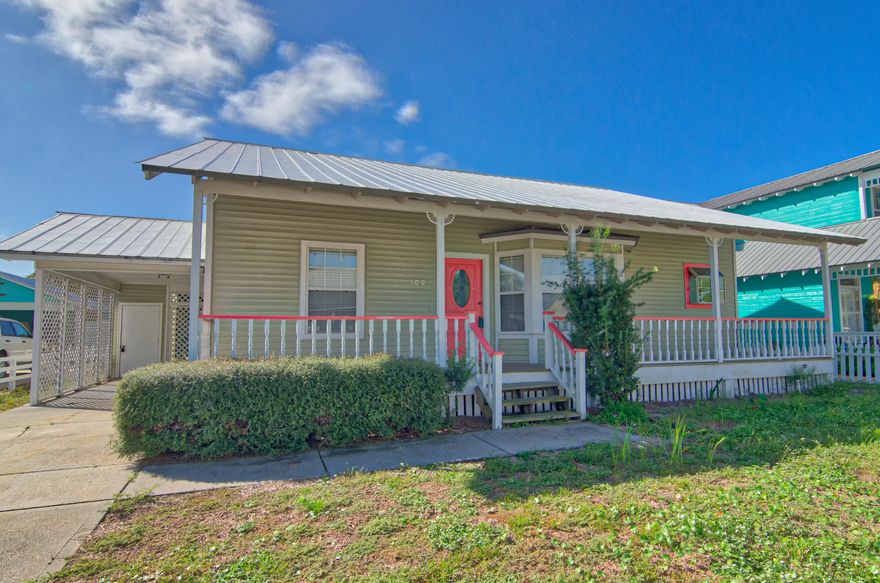 Charming Cottage available in the sought after,Golf Cart  community of Bid A Wee Beach. Bid A Wee Beach is one of the few deeded beaches and is only a few blocks   away! This home is located in a very charming and Beachy area of the Bid A Wee community lending itself to a beach lifestyle.

There are private walkovers t   the beach for the owners. The location is awesome! Close to Pier Park,Frank Brown Park and the airport.

The home itself has a great floor plan. It

has an open living /dining area; split bedroom plan,Master on one end, guest bedrooms on the other end.There is a screen porch on the back of the home and a delightful porch on the front of the home. If you have been on the lookout for a beach home with a sense of community ,than this home is for you