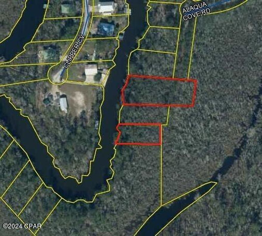 2 Waterfront Lots on Alaqua Creek. Access to Choctawhatchee Bay and the Gulf of Mexico. This listing is for 2 lots. One is .493 of an acre with 119 feet on the water and the other is .321 of an acre with 84ft on the water. It appears that the smaller lot may not have dedicated access, but up to buyer to any and all due diligence. New Surveys on file for both lots. Priced to move quickly.