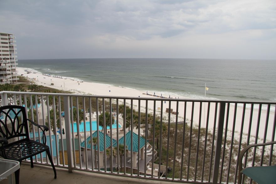 Recently renovated condo on the beautiful PC beaches with amazing views and sounds of the Gulf of Mexico.  This corner endunit has the master bedroom on the gulf and access to the balcony from the master and the living room.  You will love the views and more importantly, the three pools, fitness room, grills, gazebos, decks and beach access.  This pet friendly and well managed resort condominium has walking areas to enjoy with your dog.  Owners may also choose to offer pet-friendly accomodations to guests.  This unit has a solid rental history.  Don't wait too long to check out this unit and this complex.   Seller is a licensed real estate broker in the state of Florida.