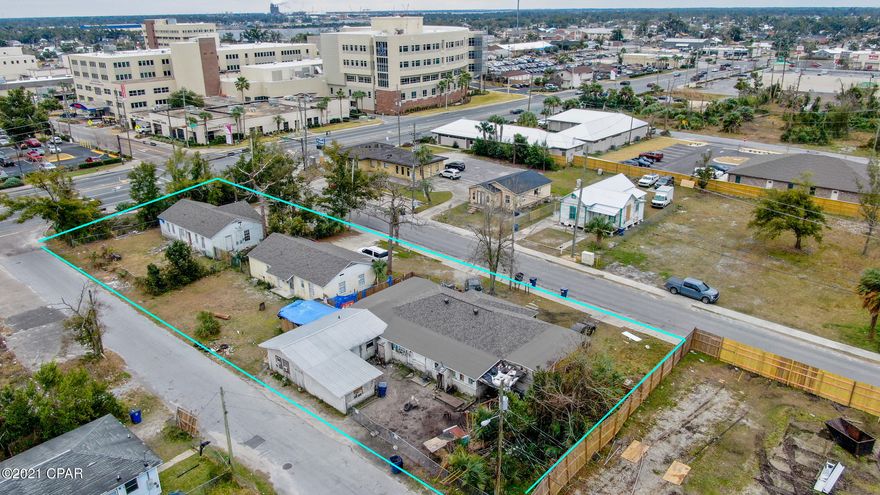 Great opportunity awaits on this .42 acre of Commercial Property located directly across from Bay Medical Hospital. Currently bringing in a combined monthly rental income of $3,250. 3 separate parcels included: 17991-000-000, 17992-000-000 and 17993-000-000. All properties have roofs replaced after hurricane Michael. 633-635 E 7th St is zoned General Commercial, it is a 1,175 sf duplex, 629 E 7th is zoned mixed-use and is an 1,150 sf single family home that was converted from a previous duplex, with 3 beds/2baths and a huge kitchen and living area; 627 E 7th St is zoned mixed-use is a 2,808 sf quadplex. PLEASE VERIFY ALL MEASUREMENTS IF IMPORTANT.