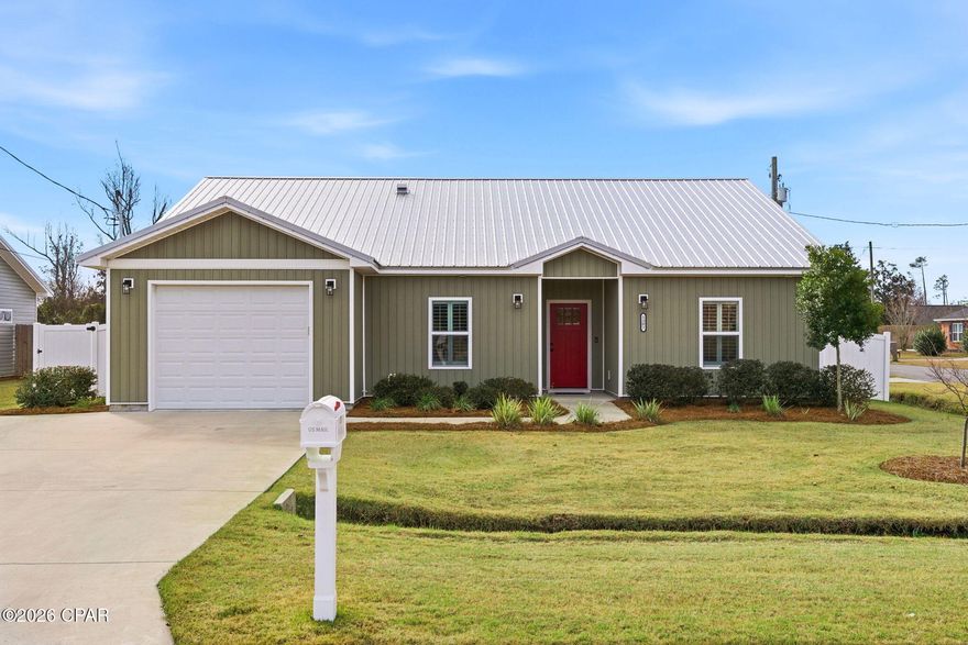This home just feels right from the moment you step inside. Built in 2022 and impeccably maintained, this 3-bedroom, 2-bath home sits on a corner lot and is truly move-in ready. Hardwood floors (less than a year old), plantation shutters, and subtle farmhouse touches give the space a clean, modern look that's both warm and timeless. The fully fenced backyard features a double gate and side entrance, offering flexibility and privacy. A one-car garage includes overhead storage you can actually stand in, plus an additional parking pad for guests or extra vehicles. With a metal roof, hard-wired security system, and pride of ownership throughout, this home is as well-kept as it is charming. An easy one to love and a must-see in person.... call to see this home, today!