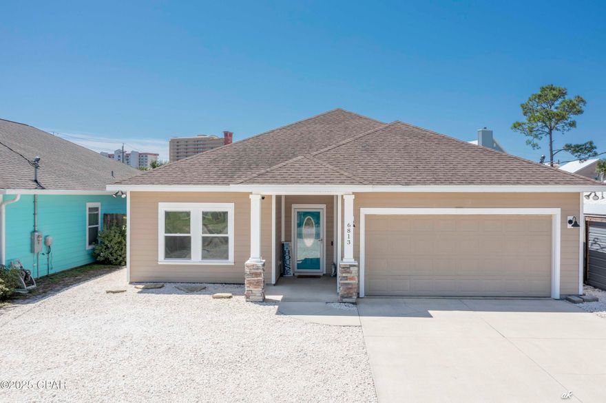 Come Home to the Beach! Located on one of the most desirable streets in Panama City Beach, this stunning 3-bedroom, 2-bath home offers the perfect balance of convenience, privacy, and coastal living. Nestled between the Gulf of Mexico and Grand Lagoon, you'll be just minutes from two boat ramps, Beach Access #13, and a variety of restaurants, amusement parks, and attractions. The Navy Base and Pier Park are also a short drive away. The South Lagoon area is known for its relaxed, laid-back lifestyle residents enjoy boating, fishing, paddleboarding, and evening walks to watch the sunset. With its close proximity to marinas, local dining, and nightlife, South Lagoon is a favorite for those who want the best of both worlds: quiet residential living with quick access to all the entertainment and amenities Panama City Beach has to offer. Bonus - washer and dryer will stay!
With no HOA, this property is ideal as a primary residence or as a short- or long-term rental investment. The home itself is beautifully maintained and move-in ready with a modern open-concept floorplan, abundant natural light, and a bright, clean feel throughout. The two-car garage provides excellent storage, while the well-designed layout ensures comfort and functionality across the 3 bedrooms and 2 full baths. Step outside to the large fenced backyard, perfect as-is for low maintenance living, or with plenty of room to add a pool. Relax on the covered back porch, kick off your sandals, and soak in the true South Lagoon lifestyle with colorful sunsets in your own slice of paradise. Don't miss this rare opportunity schedule your private showing today!