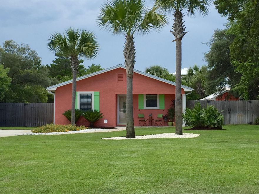 2 BR 2 BA Beach Charmer located in the desirable West End subdivision of Gulf Vista!   Your search is finally over… you have found the perfect little beach cottage to escape to and enjoy those lazy days of summer or make it your new beach home and live here year round.  Located within a short walking distance to the dedicated Sunnyside Beach. You will fall in love the moment you drive up.  An instant smile will draw you in to this beautifully designed interior with every room reflecting a welcoming charm.  Interior features include a large open living area, bright florida room, large bedrooms, custom cathedral ceilings, scored and stained concrete floors in the living/dining room and kitchen, bamboo floors in bedrooms, tile floors in bathrooms, tankless water heater, Corian countertops stainless steel appliances, and a nice size pantry to name a few.  Exterior features a metal roof, fabulous covered back porch with fans and large fenced backyard to enjoy those great evenings outdoors.  There is an outdoor shower, a sprinkler system on well water and a storage shed with electricity to store your beach gear, golf cart, etc. This property sits on a spacious third of an acre lot.  So don't let this little treasure in paradise get away!  Call to schedule your tour today!