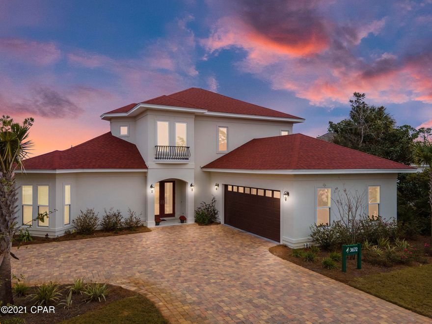 CURRENTLY UNDER CONTRACT, SELLER ACCEPTING BACKUP OFFERS. serenity, and picturesque. Two words that only begin to describe living the fine life in this beautiful private WATERFRONT home located in the gated community of The Preserve on the Bay. Vivid views of St. Andrews Bay that includes all sorts of wildlife like deer, ducks and dolphins are just a sample of the many outdoor living ammenities included in this magnificent home. Whether you want to entertain family and friends in your spacious courtyard with access to your very own pool and jacuzzi or you want to just curl up with a good book in a cozy and serene spot, this home offers both. This up-and-coming community is centrally located near many fine beaches, shops and restaurants to round out well this most perfect home. Don't miss out on your opportunity to live the fine life.