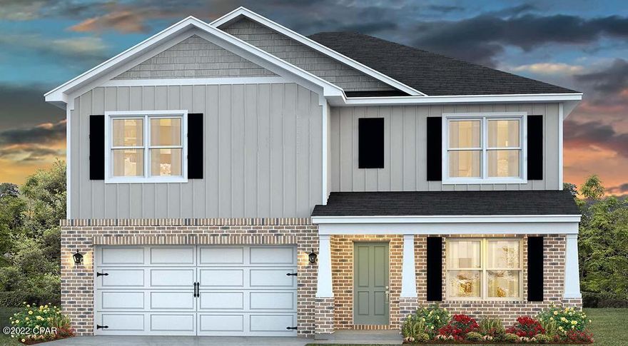 Just released! The Hayden is a 5 bedroom, 3 bath, 2 car garage floorplan. As you enter through the foyer, you will find a large open living space joined by a gorgeous dining and kitchen area with Whirlpool stainless steel appliances and durable countertops. The master bedroom is located on the second floor of the home and features a spacious walk-in shower, dual vanity sinks and large walk in closet. Standard features of this home also include; LVP flooring throughout the first floor, carpet on the stairs, hallways, bedrooms, laminate countertops, and traditional 8' ceilings. Living here would mean that you are approximately 20 minutes to Tyndall Air Force Base and close to numerous shopping and dining establishments. If you're looking for the perfect community, you've found it! This home comes standard with a Smart Home Technology package which includes a KwikSet keyless entry, Skybell doorbell,
automated front porch lighting, an Echo Dot device, and Quolsys touch panel which can be integrated to control your lighting,
thermostat, front door and so much more. A builder 10-year structural warranty is also included.

A clubhouse is currently under construction with an estimated completion of Fall 2022. The amenity will feature a yoga room, a catering kitchen, a fitness center equipped with cardio and weight areas, a large zero entry pool, a gazebo with grilling area and easy access to outdoor bathrooms from the pool.

Pictures may be of similar, but not necessarily of subject property, including exterior and interior colors.