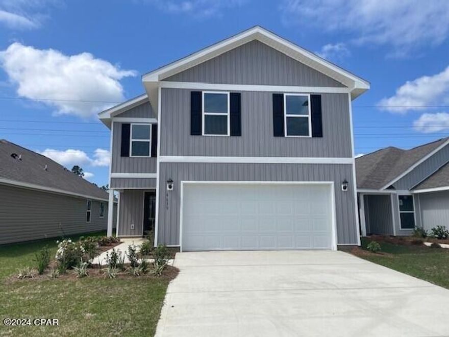 The Aisle floorplan is a two story 4-bedroom 2.5 bath, 1,992 square foot home. As you enter the home through the foyer, you will notice the open floor plan. The downstairs features a kitchen that is open to the large living room and dining area. All bedrooms are located on the second level. The primary bedroom features a large bath with dual sink vanity, a large closet and separate shower and soak tub. Interior features of this home include, beautiful EVP flooring, carpet in bedrooms, durable laminate countertops, white cabinetry, and stainless appliances including a smooth top range, microwave and dishwasher. Liberty neighborhood is conveniently located in beautiful Panama City off Star Avenue near 231. Located just 25 minutes from Tyndall Airforce Base, 20 minutes to hospitals, and less than 15 minutes to shopping, restaurants, and grocery stores. This new lifestyle community offers a 7,500 square foot community center with full gym, wellness room, children's playroom and so much more. Additionally, behind the community center is a water wonderland with resort style pool, splash pads, and an outdoor grilling kitchen with seating.