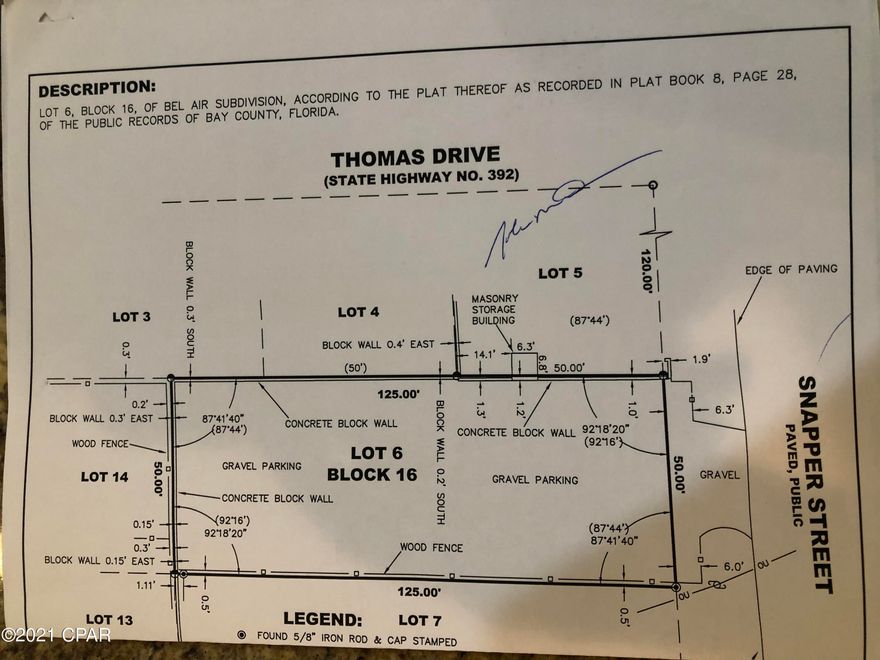 Vacant land ready to build on. 50x125 lot, south of Thomas Drive in PCB.