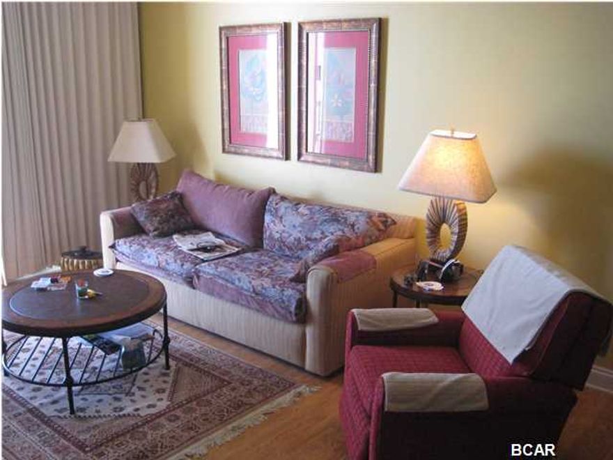 **LOW-FLOOR AT CALYPSO** The 2BR/2BA+BUNK floor plan is one of the most popular at Calypso and is always tough to find on a lower floor. This unit is in good condition and features solid surface flooring throughout all the main rooms (tile and faux wood). Lower floor units remain popular for both renters and resales with less time spent on elevator rides and great views of the beach and gulf. Call today to schedule and appointment to view.