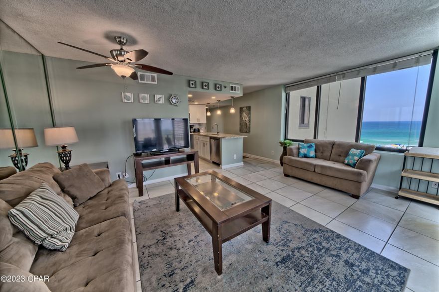 Beautiful updated corner unit at the Sunbird. Watch the sunset from the balcony of your vacation retreat. Panoramic Windows for tons of natural sunlight and Gulf views. Tile floor throughout, granite counter tops and beach decor for a luxury and relaxing appeal. Sunbird is in a great location for shopping, dining, entertainment and of course the white sandy beaches Panama City Beach is so famous for. Right next door to Pineapple Willys! Amenities for everyone to enjoy. (3 pools, 1 heated seasonally) The East Building is completed with construction! Sunbird does very well, and have a huge following. All construction is finished and just waiting on a great money making year!