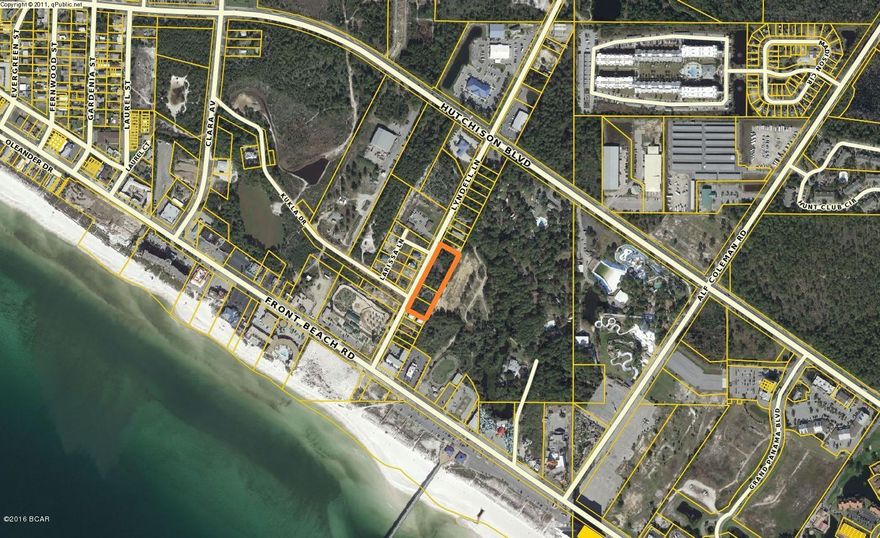 Lyndell Lane development site is an ideal location for residential development on Panama City Beach. It is a very short walk (less than 800') to the sugar white sands of the ''World's Most Beautiful Beaches''and the emerald green waters of the Gulf of Mexico.It is surrounded by many popular tourist favorites such as MB Miller Pier, Shipwreck Island Waterpark, Goofy Golf, Harpoon Harry's, The Shrimp Basket, and several other restaurants and shops.  Lyndell Lane is a north/ south road connecting Front Beach Road to Hutchison Boulevard (Middle Beach Road) and Panama City Beach Parkway (Back Beach Road/Hwy 98) providing easy access to all of Panama City Beach, as well as communities to the east (Panama City), west (The Beach of South Walton, 30-A & Destin), or north.

 Lyndell Lane development site comprises of an assemblage of three contiguous parcels totaling 1.76 +/- acres on Panama City Beach. The rectangular site provides 510' of road frontage on Lyndell Lane and is 150' deep. All public utilities are available to the site. All parcels possess Commercial High Intensity Zoning (CH) within the city limits of Panama City Beach. CH is a versatile zoning district that allows for residential, multi-family and commercial development opportunities.