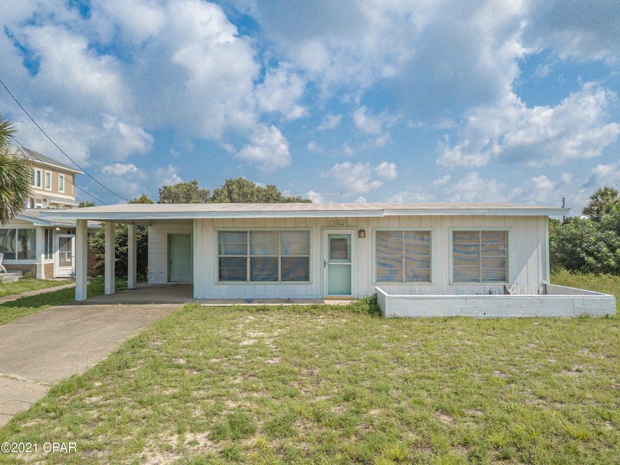 'CURRENTLY UNDER CONTRACT, SELLER ACCEPTING BACKUP OFFERS' Reward yourself with this one of a kind Beach property! Located on Front Beach Road and less than 150 feet to beach access 87. You can also enjoy the convenience of world class dining, scenic 30A, shopping, entertainment and the views of the gulf just out your front door. This Beach cottage provides a comfortable atmosphere and creates the perfect setting for relaxing days with family and friends. This spacious property has an access road in the front and the back making this property exceptionally special. Having two access roads opens up many investment opportunities. With 2 bedrooms, 2 bathrooms, a spacious great room with plenty of windows for natural light, an open kitchen with a breakfast bar and granite countertops, this home is ready for you to start enjoying summer fun. Imagine spending your evenings on this front patio overlooking the beach or cookouts with the family. You will not find another property like this on the beach. Whether you're looking to purchase a beach house for your family or you're looking to purchase your next investment this property provides a great opportunity. For more information or to schedule your private showing call today!