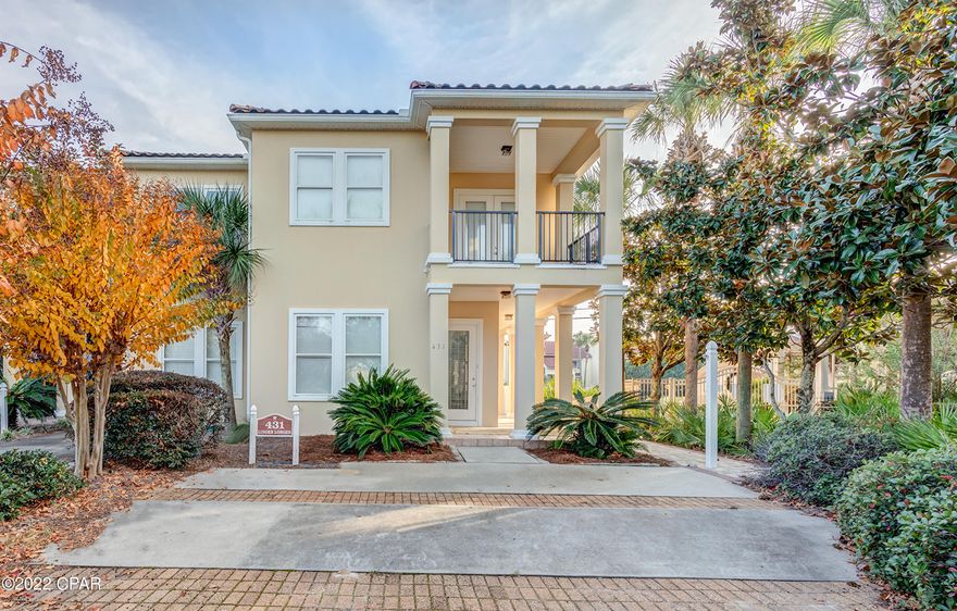 Searching for the perfect coastal oasis? ''Three Herons Roost'' resides in the exclusive community of La Valencia directly across from the beach and private Gulf-front pool. This strong vacation rental grossed over $110,000 in 2021 and surpassed $50,000 by June of 2022. Offering 3-stories, 4 porches and water views, it's a beach house to love. Enjoy new flooring, furnishings, curtains, artwork, décor, lighting and fresh paint. Relax in the refurbished outdoor space with new gas grill, lounge chairs and landscape. First floor bedrooms feature private baths. Bunk Room has bath and 2 new TVs for the kids. Level 2 features main living area, kitchen, dining, master suite. The 3rd floor loft with pull-out creates a comfy haven. This gated community is situated on the quiet west end minutes from the shops on 30A, Rosemary eateries and Pier Park entertainment center with pier and dog beach!