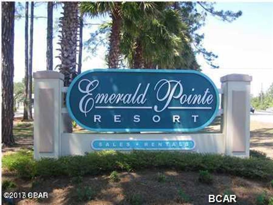 Great Get A Way in Well Maintained Emerald Pointe Resort. Community offers a large clubhouse, exercise room, 2 pools (1 heated seasonally), hot tub, lake w/boardwalk, playground, shuffleboard court. Close to Shopping, Dining and the Worlds Most Beautiful Beaches. Very nice 1 Bedroom 1 Bath, furnished and ready to move in. HOA includes: water, sewer, garbage, cable, lawn service. All Dimensions are approx. must be verified by buyer.