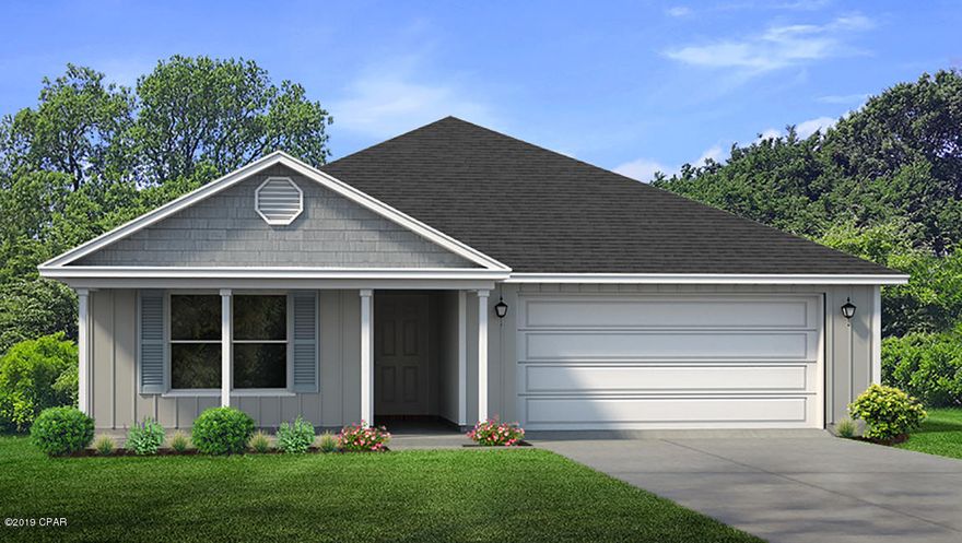 This Ryder floor plan is now under construction. As you drive up to this home you will a see a covered porch and two car garage. Through the front entry way you will find vinyl sheet

flooring throughout all common and wet areas of this home. The shared bath has vinyl sheet flooring and shower/tub combo. The hallway opens to the large great

room, kitchen and dining area. The kitchen is open with a center island and has plenty of cabinet space and a nice pantry for storage. Appliances include a

dishwasher, microwave and stove. In the master suite you will find his and hers walk-in closets. Barrett's Park is located just north of downtown Panama City. It is

perfect for quiet living yet close to shopping, dining and entertainment as well as a short drive to Tyndall AFB.